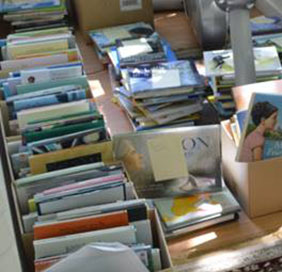photo of boxes of books