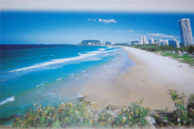 This is the beach on the Gold Coast where Bev encountered a 
boogie-boarding teen with Down’s Syndrome, the inspiration
for the short story “One of the Guys”
